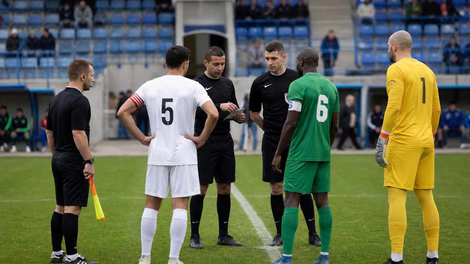Entraîneur composant la liste des joueurs sur la feuille de match avant la rencontre