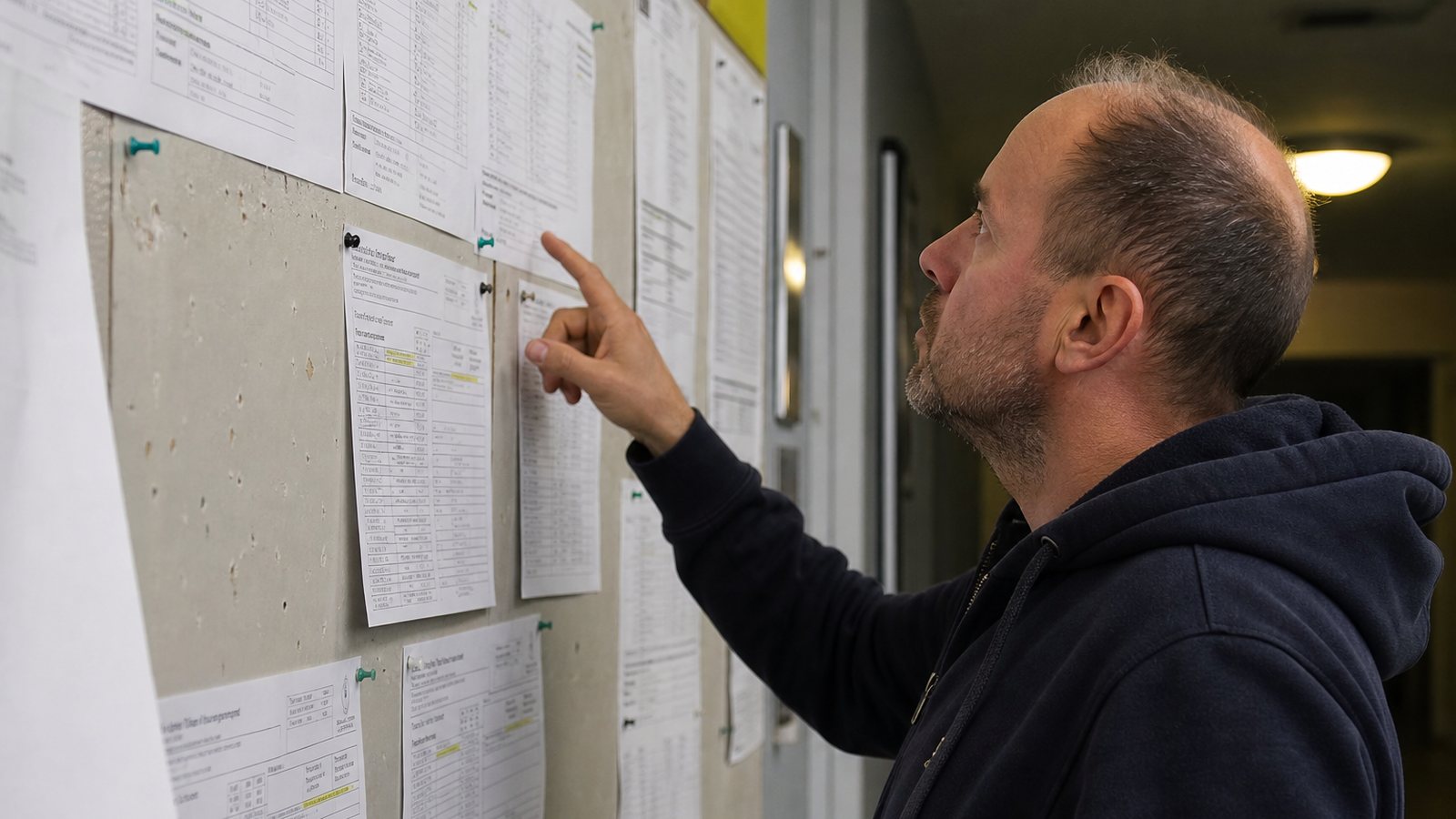 Organisateur consultant les classements de la saison sur un écran